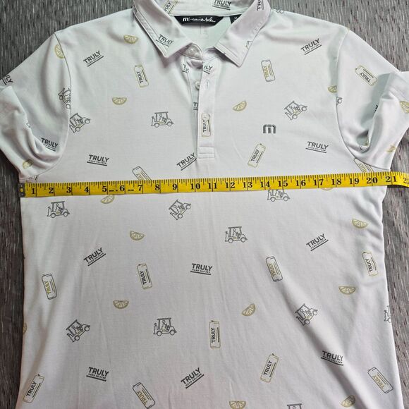 TravisMathew x Truly Men's White Golf Polo M – Limited Edition Promotional Shirt - Picture 12 of 13